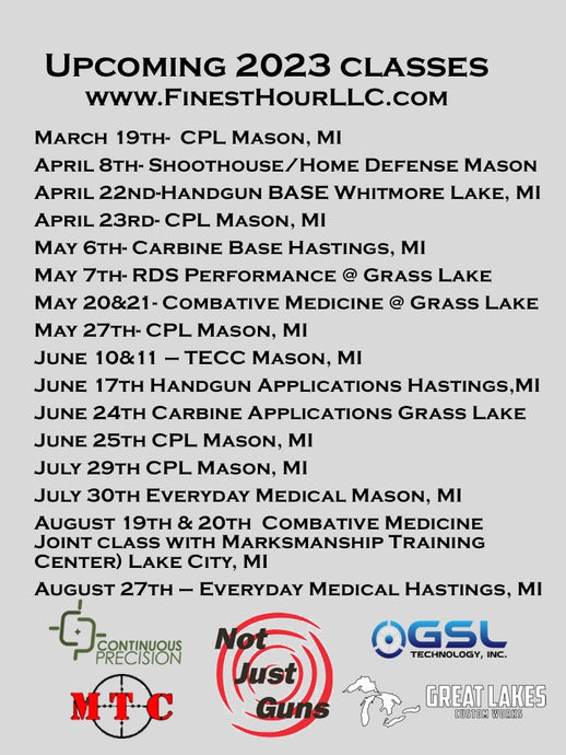2023 Class Schedule!!!
